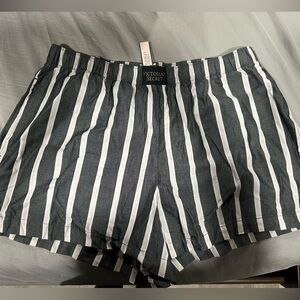 Victoria's Secret Gray Pink and White Striped Lounge Shorts Size M